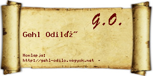 Gehl Odiló névjegykártya